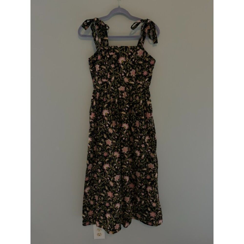 Joie Women's Size Small Floral Bow Strap Smocked Back Midi Dress Size M
